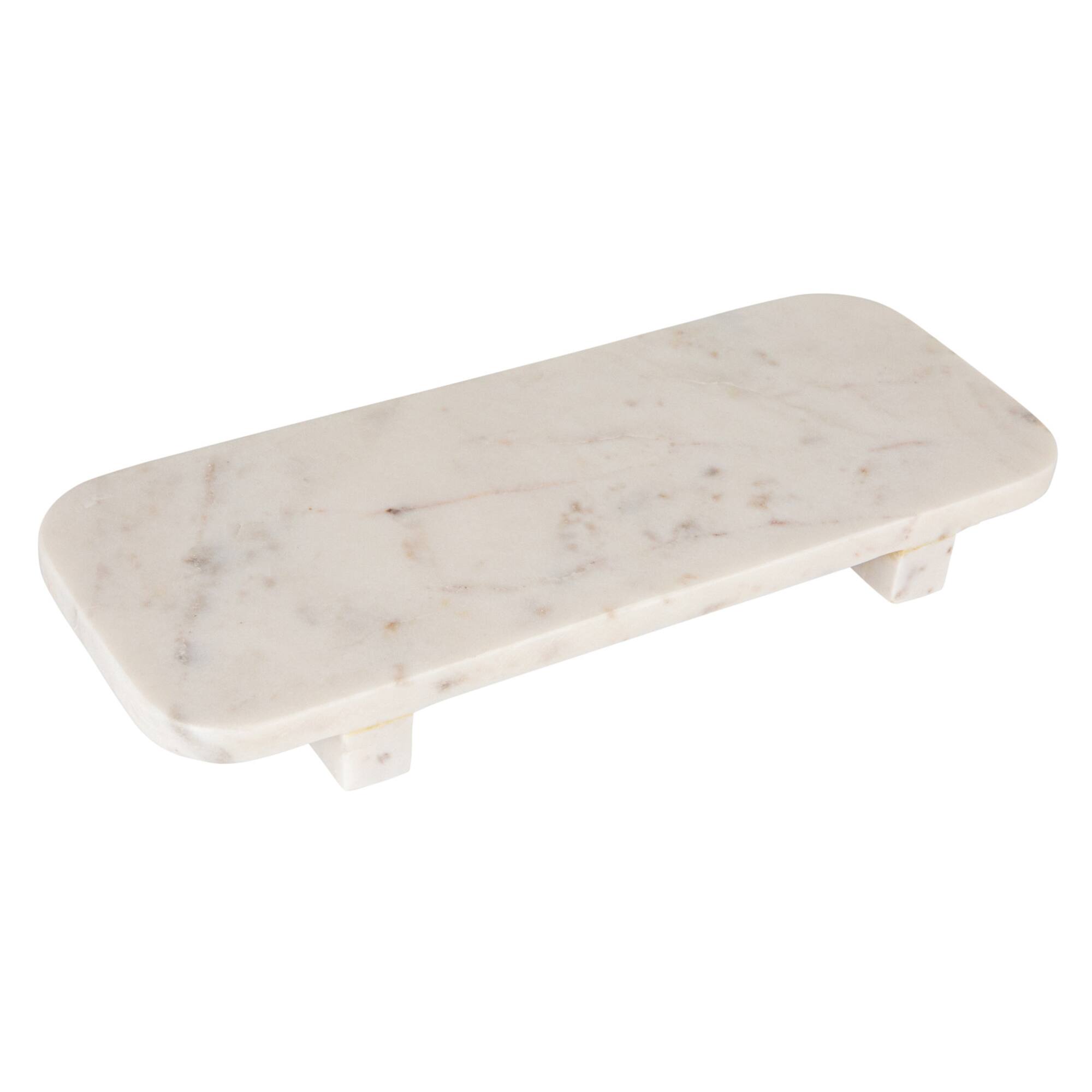 Hello Honey® 15" White Marble Footed Serving Pedestal